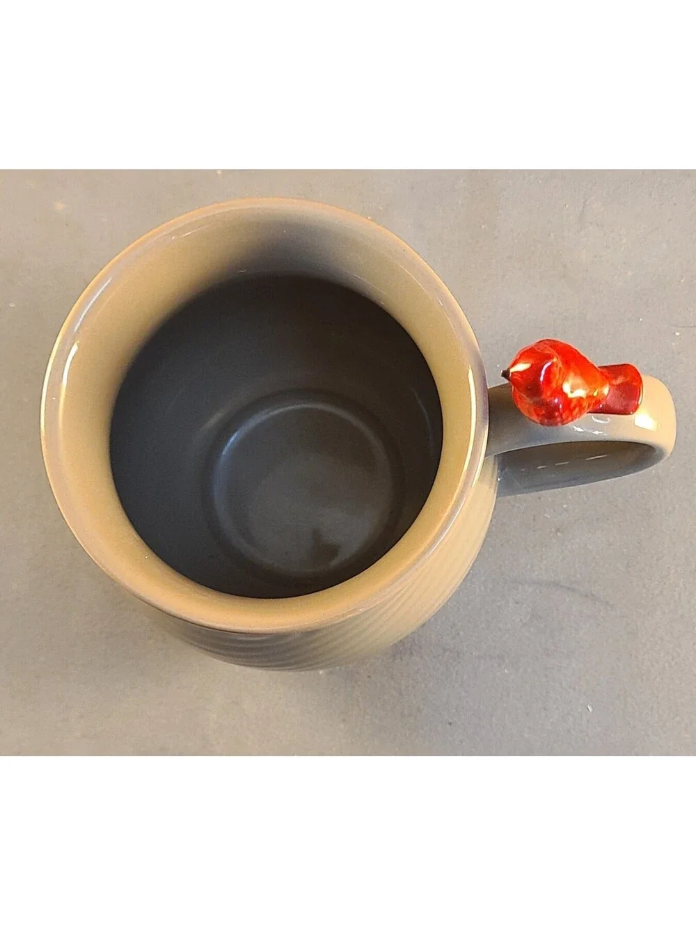 Temp-tations by Tara Woodland Mug Taupe Brown Sz 16 oz Tree Ring 3D Red Cardinal